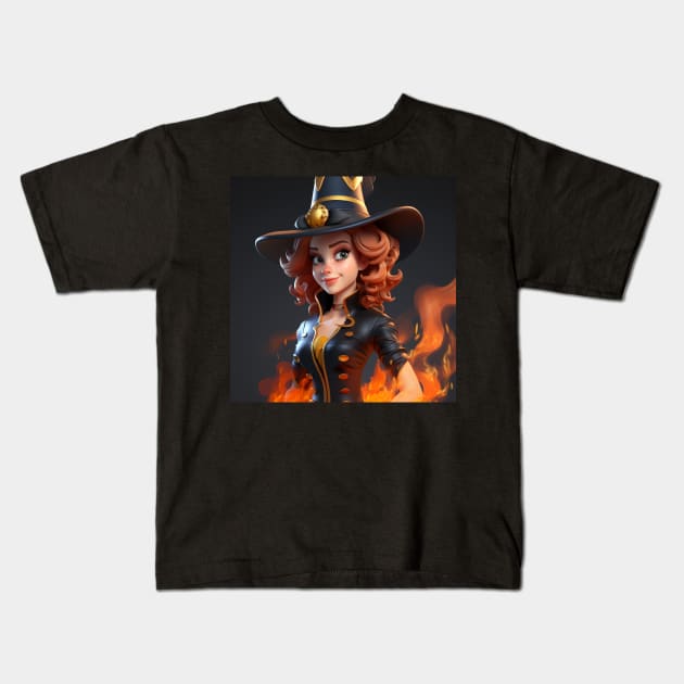 Witch fire fighter Kids T-Shirt by NumberOneEverything